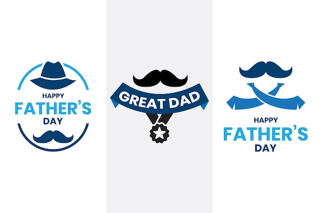 Fathers Day Design Great Dad Design Collection für die Verwendung von Social-Media-Vorlagen
