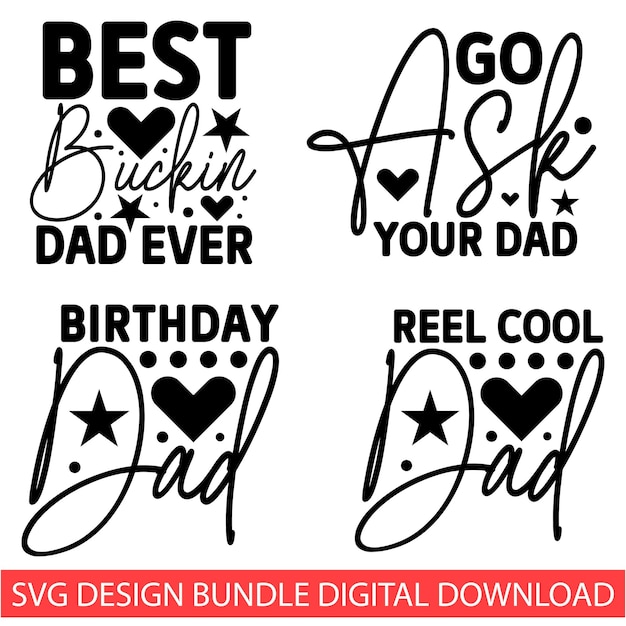 Fathers day svg bundle design