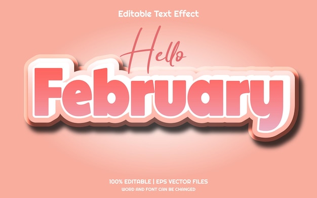 Februar 3d bearbeitbarer texteffekt