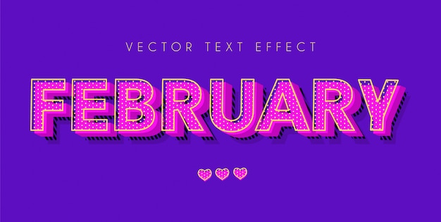 Februar pop art text mit girly design