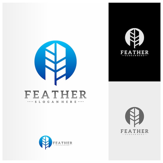 Feder-logo-design-vektorvorlage einfache feder-logo-konzepte