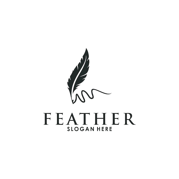 Feder-Logo-Vorlage, Vektorsymbol, kreatives Feder-Logo-Design