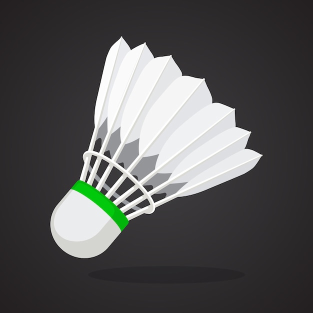 Federball für badminton aus vogelfedern sportgeräte vector illustration