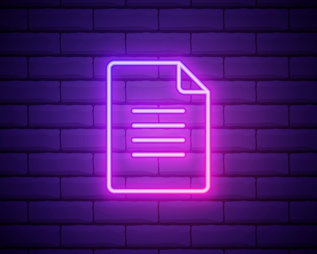 Feedback-Neon-Symbol Elemente des Bildungssets Einfaches Symbol für Websites Webdesign Mobile App Infografiken isoliert auf Ziegelwand