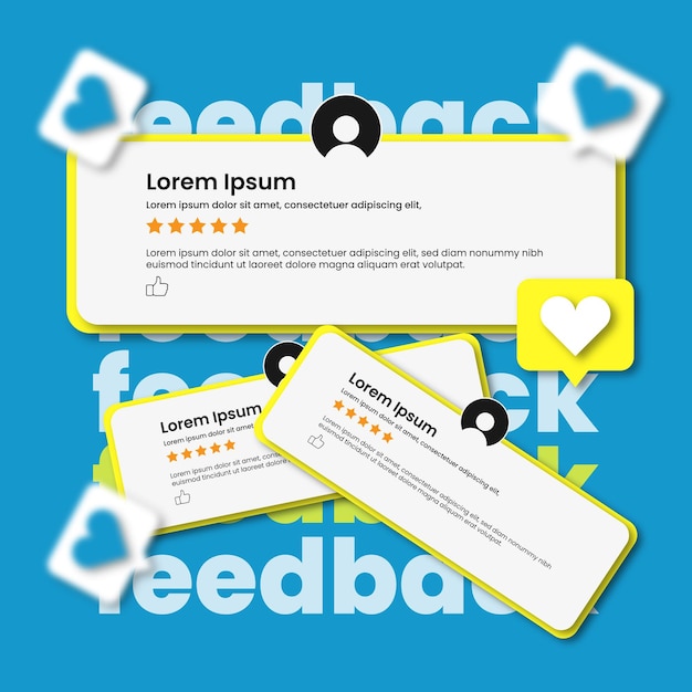 Feedback Social Media Post Vector-Vorlage