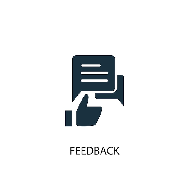 Feedback-symbol. einfache elementabbildung. feedback-konzept-symbol-design. kann für web und mobile verwendet werden.