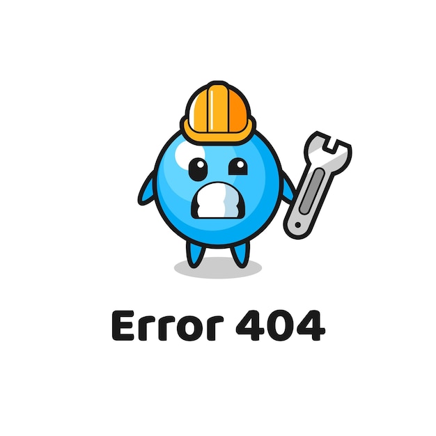 Fehler 404 mit dem süßen kaugummi-maskottchen