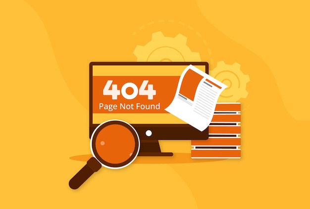 Fehler 404 Seite nicht gefunden Natürliches Konzept Illustration Hintergrund für fehlende Zielseite im Web