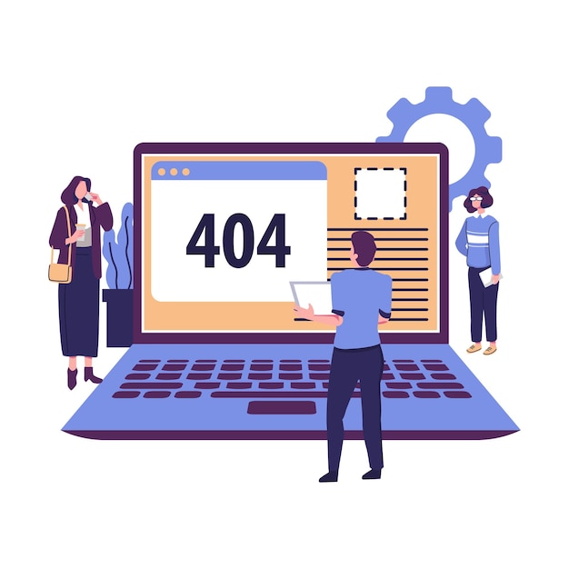 Fehler 404 Trennung vom Internet nicht verfügbar Flachstil Illustration Vektordesign