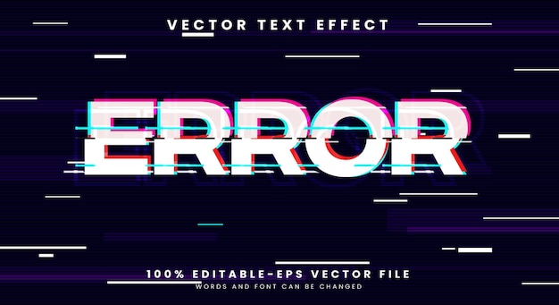 Fehlerbearbeitbarer Texteffekt Vorlage mit Glitch-Stil