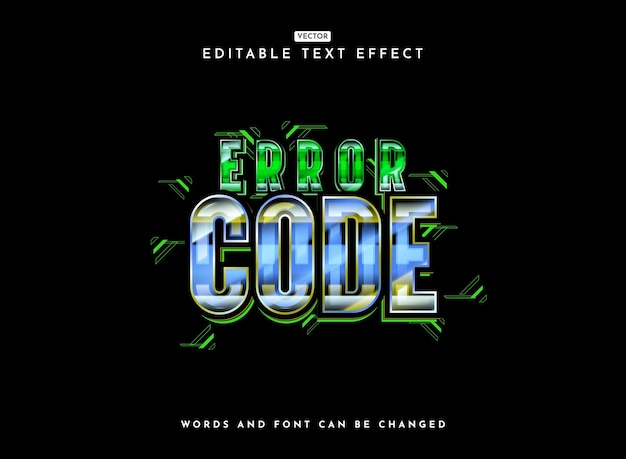 Fehlercode farbenfrohe moderne retro-futuristische Chrome-Text-Effekt