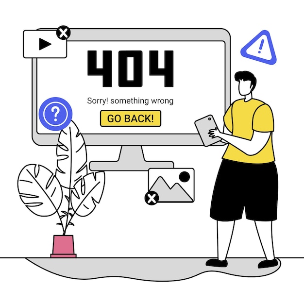Fehlerseite 404 auf der Website - technisches Problem