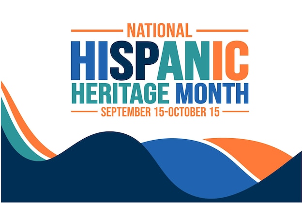 Feier des National Hispanic Heritage Month mit buntem Hintergrund und Typografie-Banner