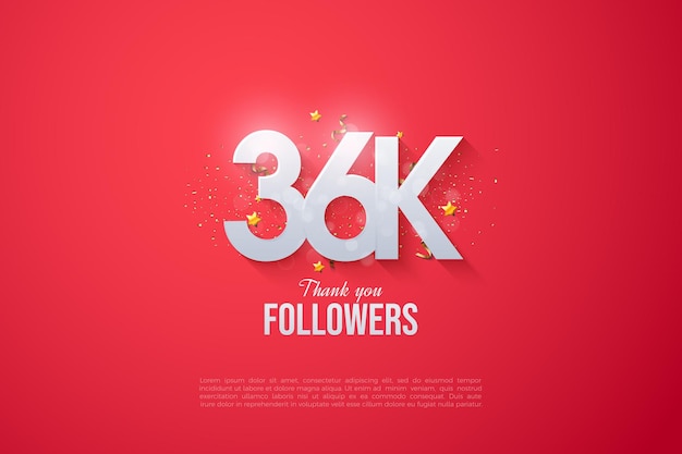 Feier von 36.000 Followern mit festlichem Glitzer.