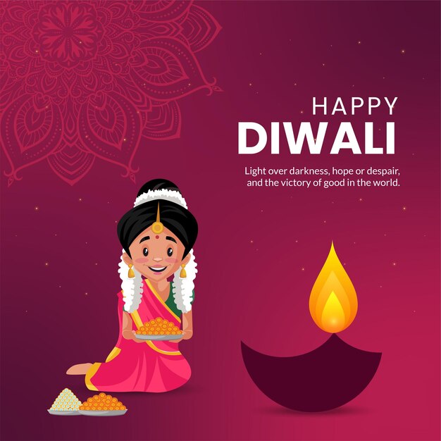 Feiern der fröhlichen diwali-indianer-festival-banner-design-vorlage