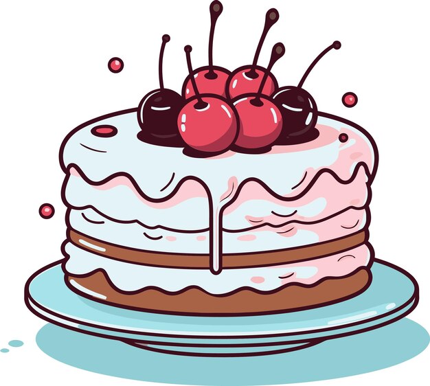 Vektor feiern sie mit vector cake art display vectorized cake artistry angezeigt