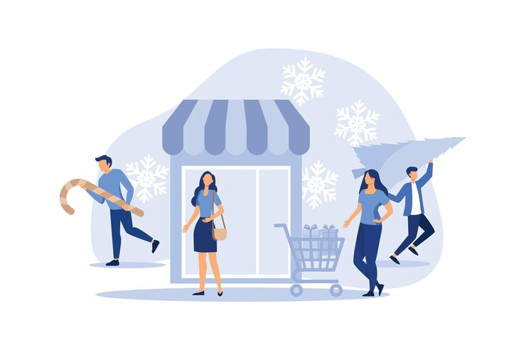 Vektor feiertagsstimmung vor dem neuen jahr und der weihnachtsvektorflachen modernen designillustration