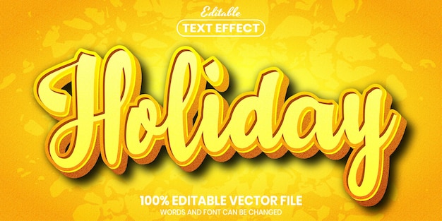 Feiertagstext, bearbeitbarer texteffekt im schriftstil
