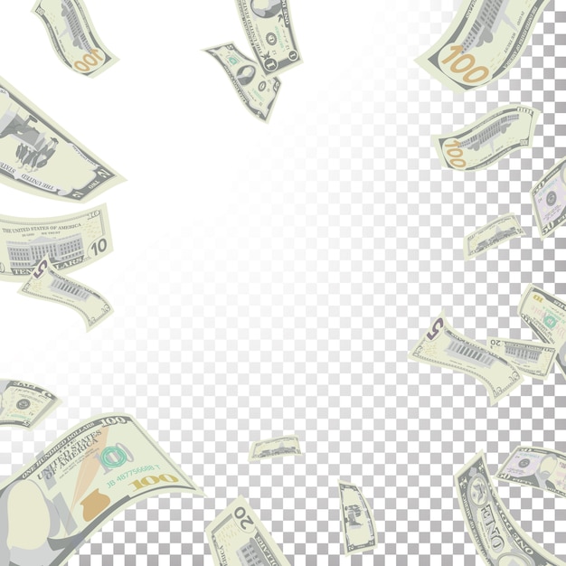 Feldhintergrund von fliegenden Dollarbanknoten