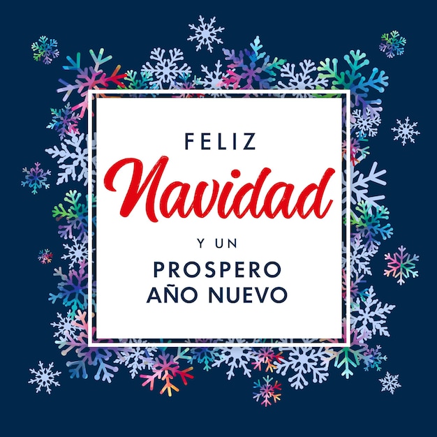 Feliz navidad spanischer text, prospero ano nuevo, frohe weihnachten und frohe neujahrsgrüße.