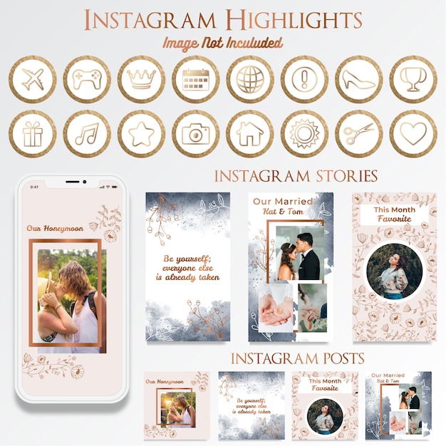 Vektor femininer instagram social media post mit logo-design