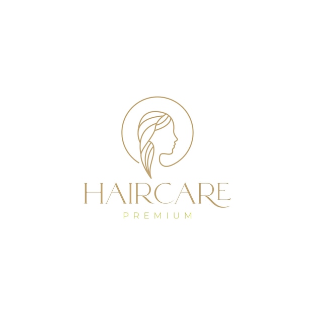 Feminines weibliches haarpflege-logo-design
