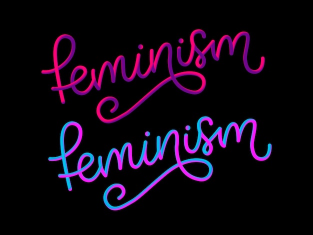 Feminismusbuchstabe des typografischen designs 3d.