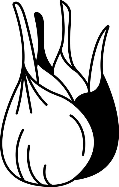 Vektor fennel-glyph und linienvektor-illustration