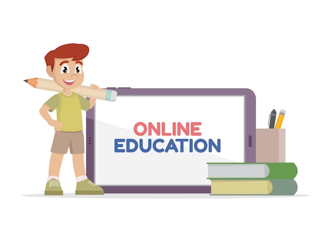 Fernunterricht Online-Bildung Studen Online-Bildungvector eps10