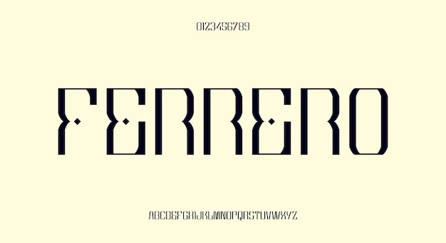 Ferrero, eine elegante alphabetschrift. großbuchstaben mode design-typografie. vektor-illustration