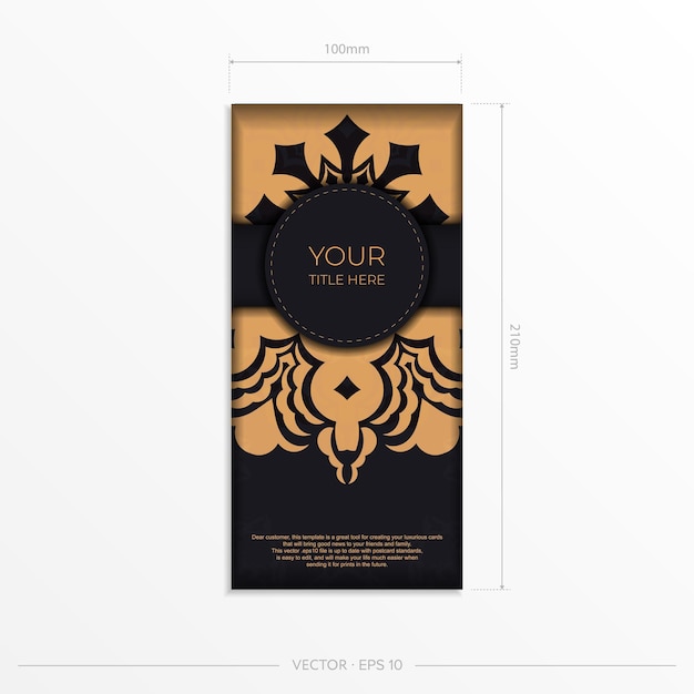 Fertiges Postkartendesign mit abstraktem Vintage-Mandala-Ornament.