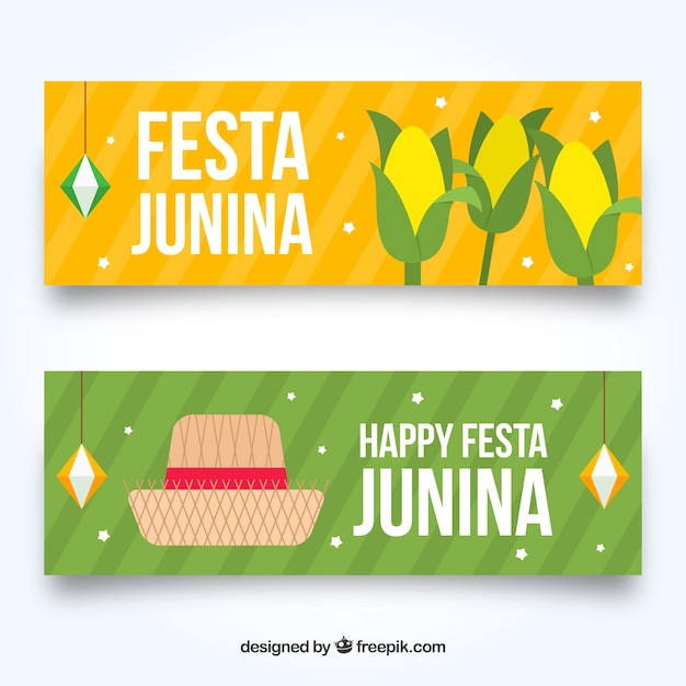 Festa junina banner mit mais