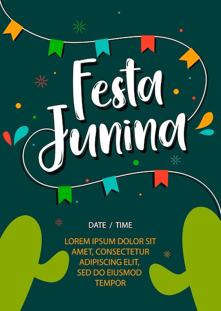 Vektor festa junina banner-vorlagensammlung premium-vektor