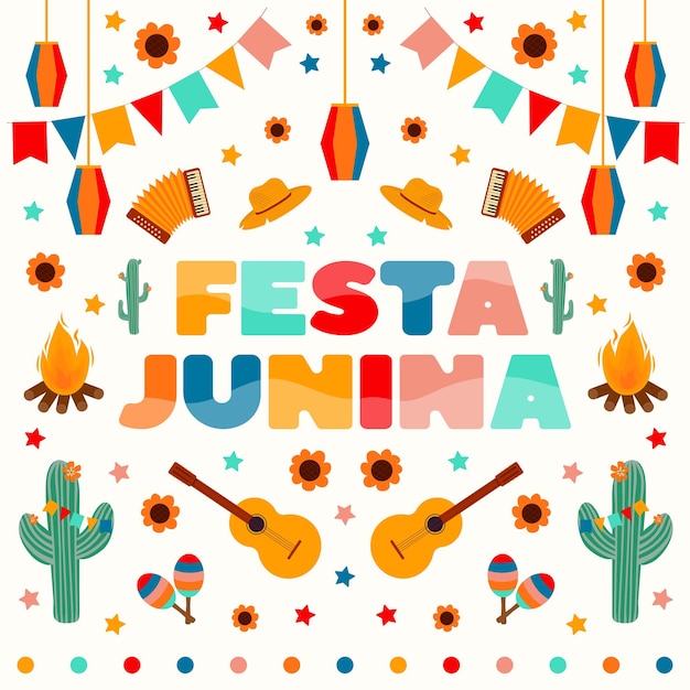 Festa junina-karte traditionelles brasilien-juni-festival