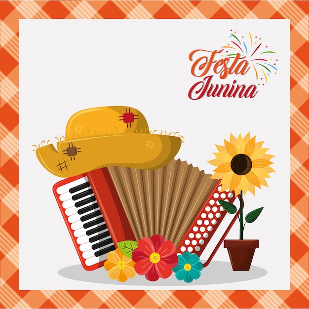 Festa junina konzeptkarikatur