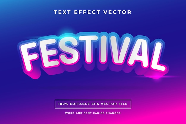 Festival editierbarer Texteffekt Neongradient