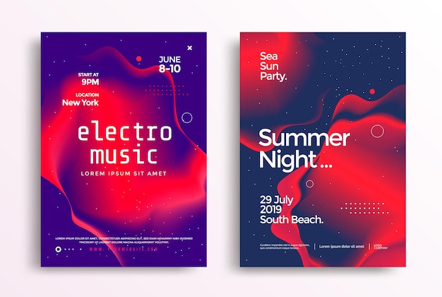 Festivalplakat für elektronische Musik in Duoton Cover-Design Electro-Sound