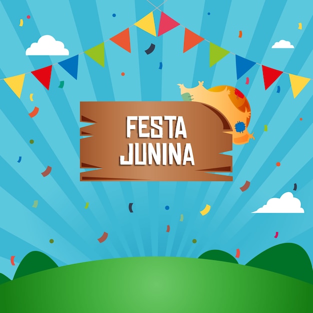 Vektor festlicher festa junina hintergrund