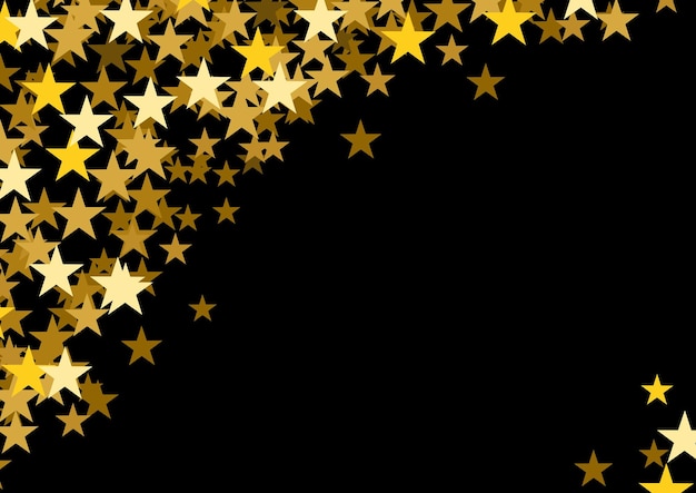 Festlicher horizontaler weihnachtshintergrund mit kopierraum und goldenen sternen