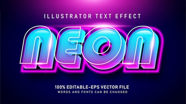 Fett neon textstil-effekt