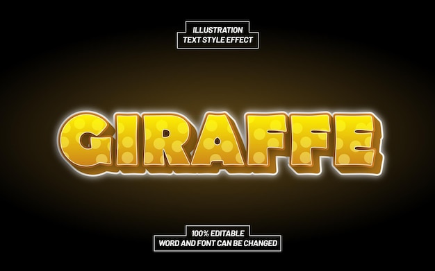 Fetter textstil-effekt der giraffe 3d