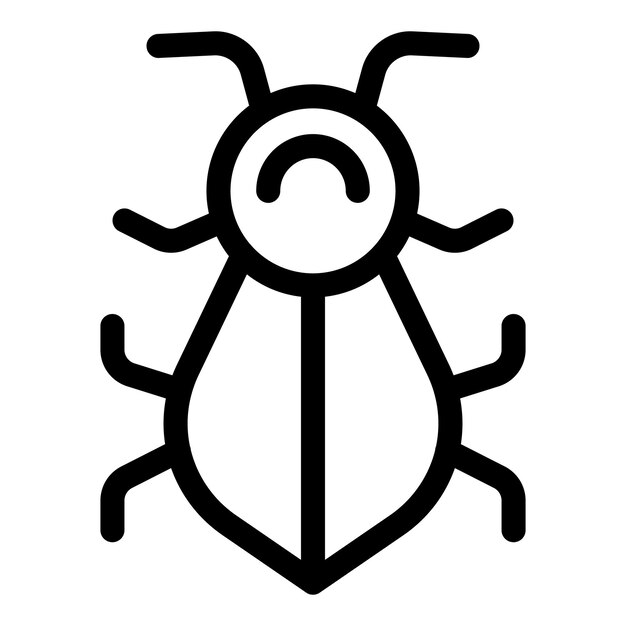Fettgeschriebenes schwarzes Käfer-Symbol, das Insekten und Käfer darstellt