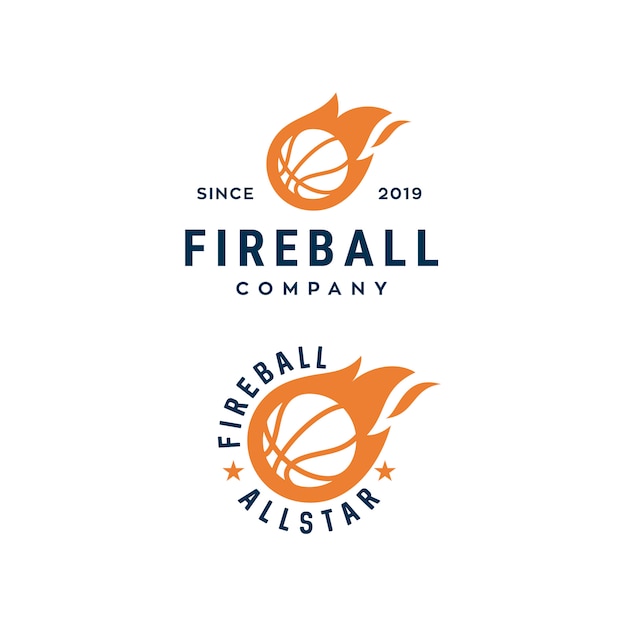 Vektor feuer basketball logo design-vorlage