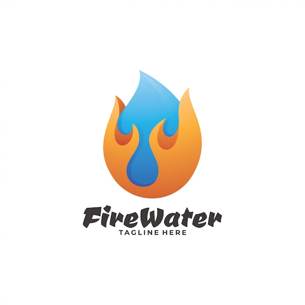 Feuer flamme und wassertropfen logo