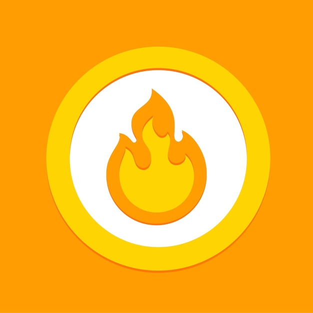 Feuer flamme vektorzeichen symbol brennbare warnung oder würziges lebensmitteletikett brennendes heißes feuer flamme einfaches flaches symbol