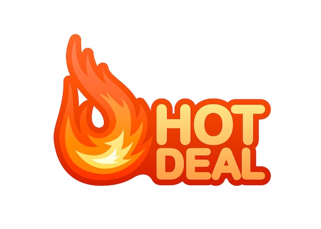 Feuer hot deal vektor-design-element roter banner-vektor sonderangebot abzeichen moderne promotion