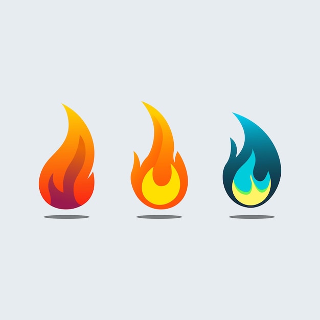 Feuer-icon-set vektor-illustration flaches design-stil