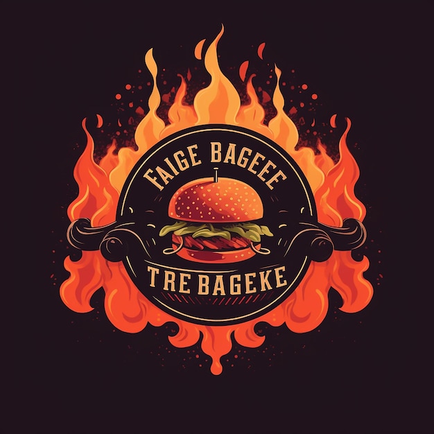 Vektor feuer-logo für den burger-laden