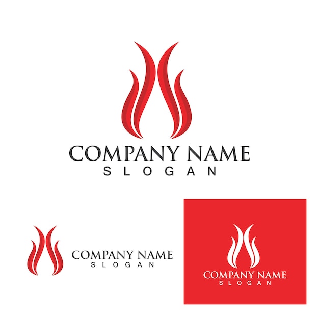 Feuer mit Flamme Logo Vector Icon Illustration