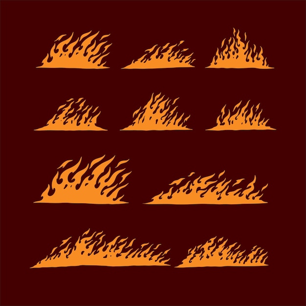 Feuer-Silhouette-Symbole Vektor